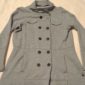 HURLEY X grey double breast BUTTON UP high collar JACKET SIZE L